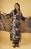 Sequins work Pure Muslin Designer Suit Set with Organza Dupatta
