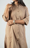 Katha Stitched Brown Solid Pure Cotton Co Ords Sets