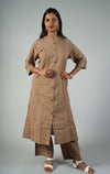 Katha Stitched Brown Solid Pure Cotton Co Ords Sets