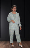 Geometric Printed Three Piece Pure Cotton Co Ords Set