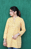 Ethnic Printed Mirror Work Pure Cotton Kurti