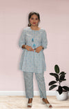 White Printed Pure Cotton Co Ord Set