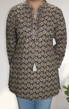 Ethnic Printed Mirror Work Pure Cotton Kurti