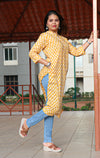Ethnic Printed Sequins Work Pure Cotton Kurti