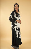 Abstract Printed Sequins Work Kurti Set