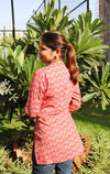 Ethnic Printed Mirror Work Pure Cotton Kurti