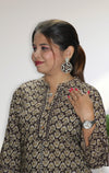 Ethnic Printed Mirror Work Pure Cotton Kurti