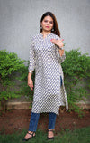 Ethnic Printed Sequins Work Pure Cotton Kurti