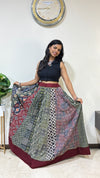 Vegetable Dyed Premium Cotton Ajrakh 6 Meter Flare Kalidar Alia Skirt