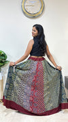 Vegetable Dyed Premium Cotton Ajrakh 6 Meter Flare Kalidar Alia Skirt