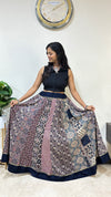 Vegetable Dyed Premium Cotton Ajrakh 6 Meter Flare Kalidar Alia Skirt