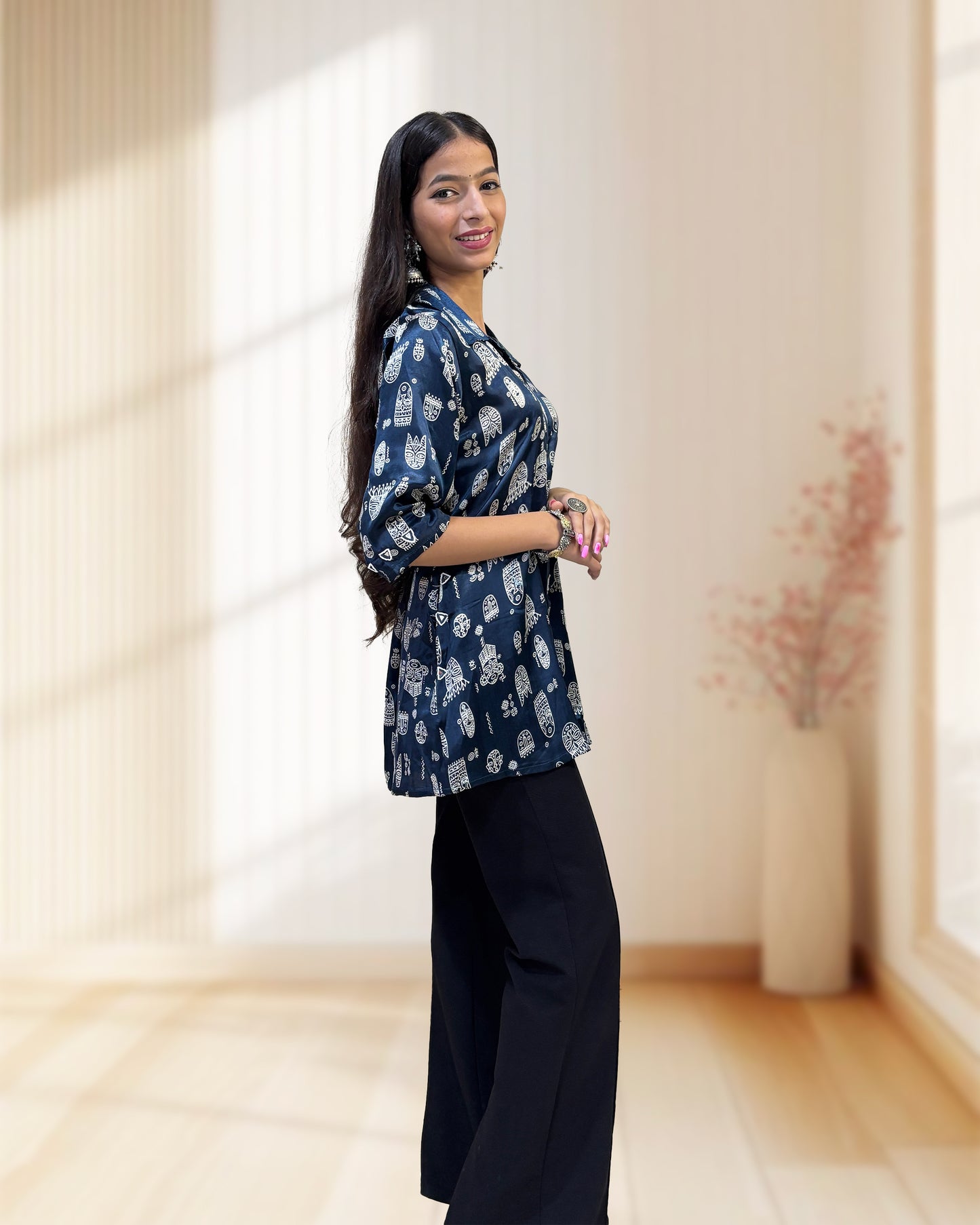 Suhana Mashru Silk Short Kurti