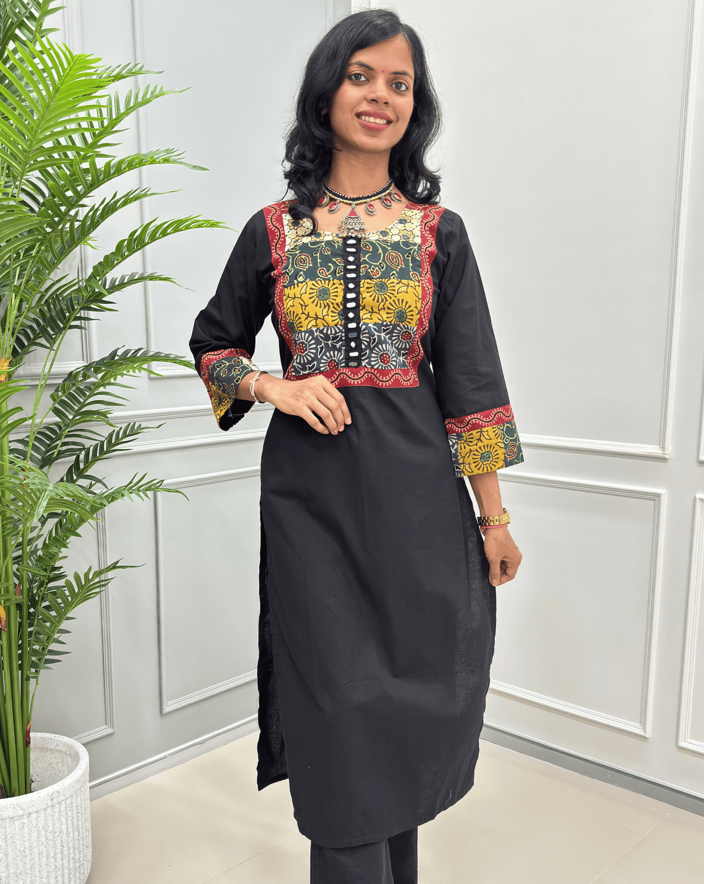 Tarang Handblock Ajrakh Long Kurti