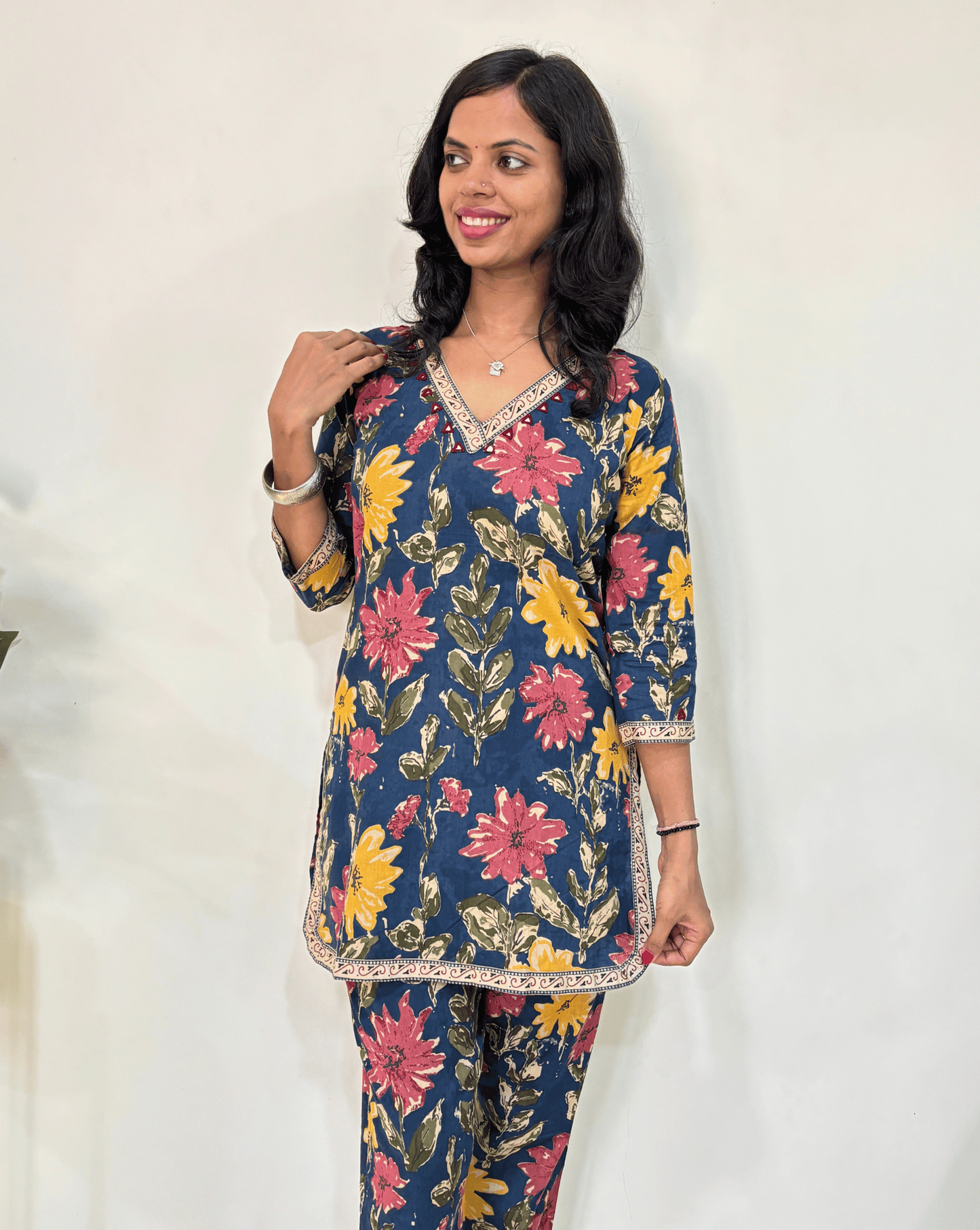 Blossom Ajrakh Cotton Co-ord Set