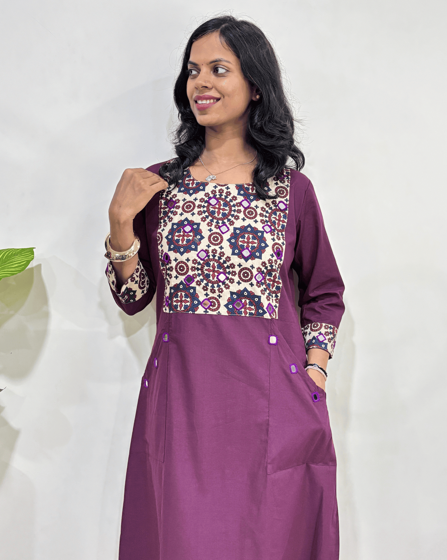 Kangna Ajrakh Long Kurti