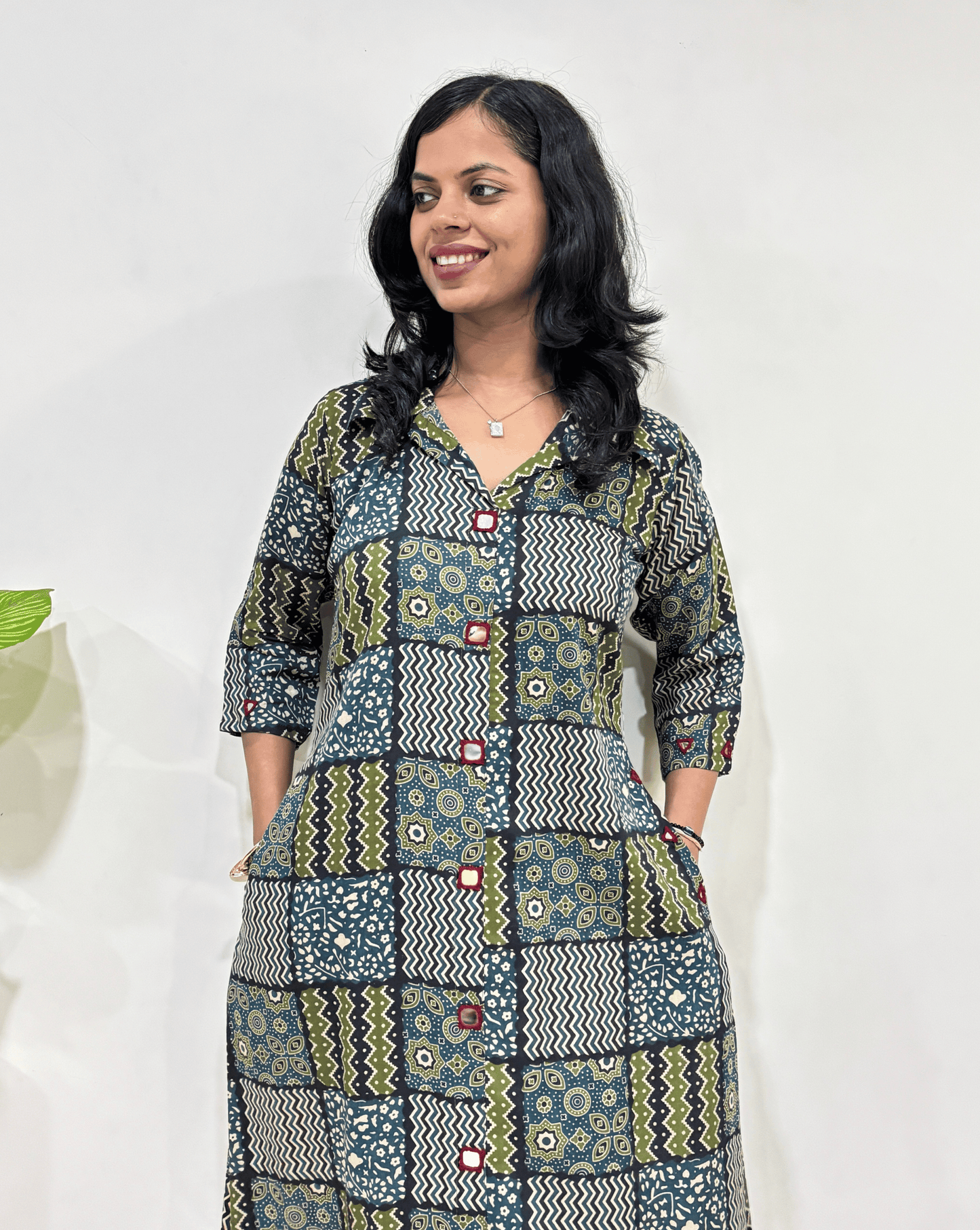 Shriya Ajrakh A-line Long Kurti