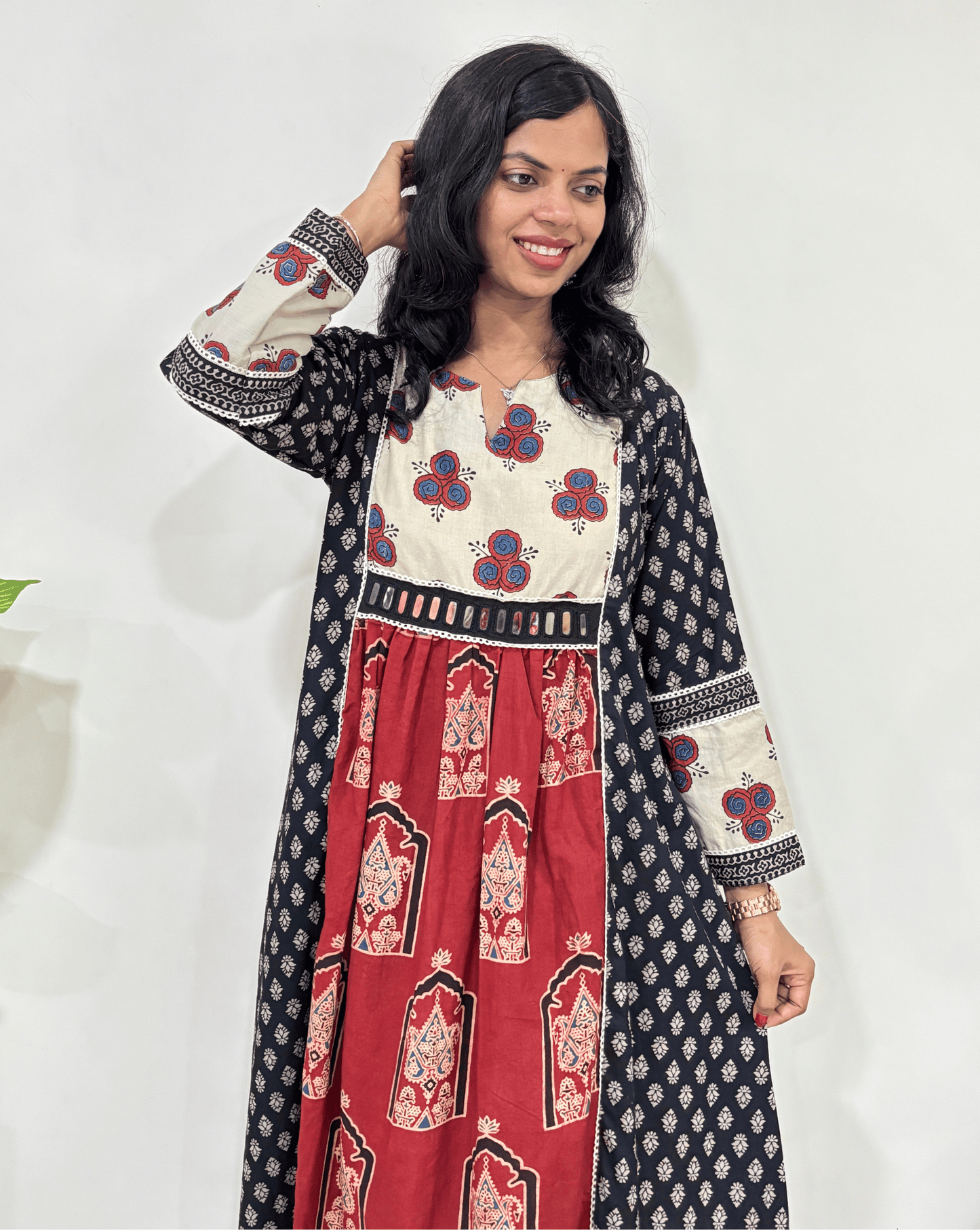 Sana Handblock Ajrakh One-Piece