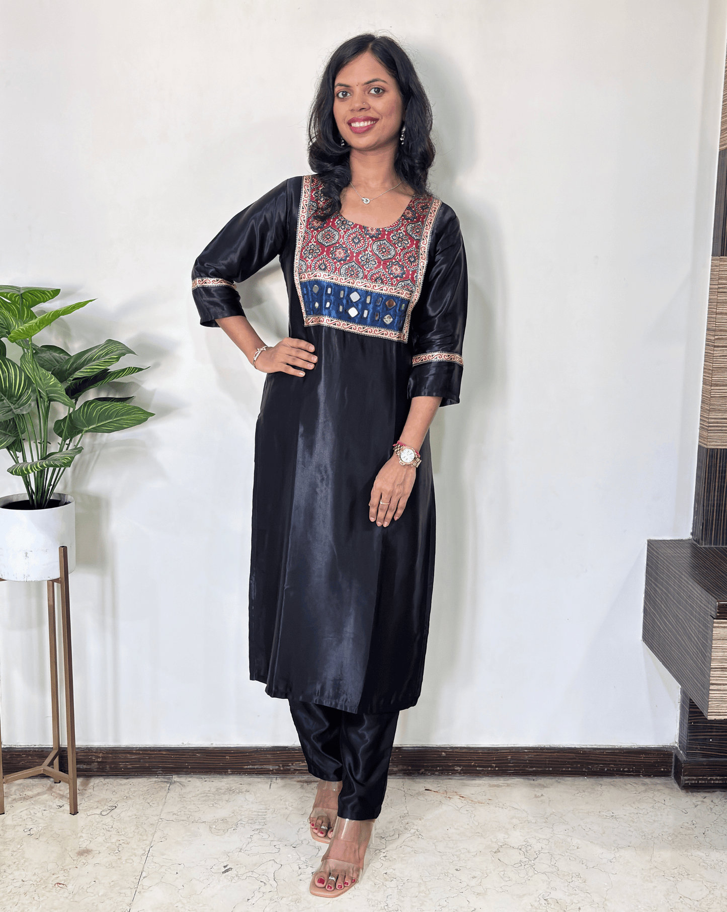 Chandni Mashru Silk Long Kurti