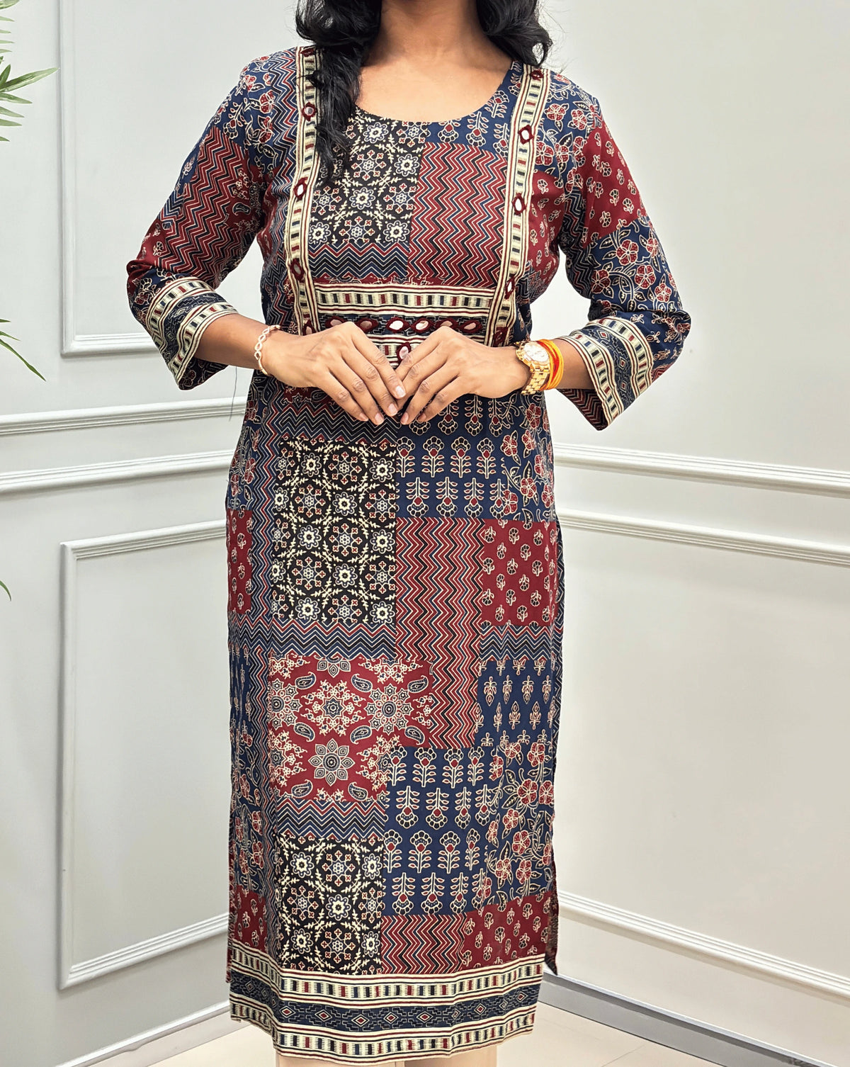 Niya Square Ajrakh Long Kurti