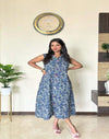 Ajrakh Kiara A-line Long Kurti with Mirror Work