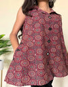 Ajrakh Kiara A-line Short Kurti with Mirror Work