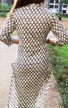 Ethnic Printed Sequins Work Pure Cotton Kurti