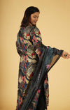 Sequins work Pure Muslin Designer Suit Set with Organza Dupatta