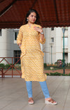 Ethnic Printed Sequins Work Pure Cotton Kurti