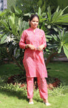 Mirror work Muslin Silk Ethnic Printed Co Ords Sets