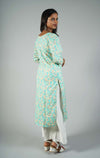 Floral Printed Mirror Work Pure Cotton Kurti 2Piece Set
