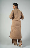 Katha Stitched Brown Solid Pure Cotton Co Ords Sets