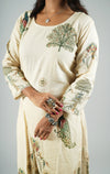Sequins work Hand Painted Pure Cotton Designer Suit Set with Printed Dupatta
