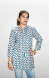 Ethnic Printed Mirror Work Pure Cotton Kurti