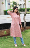 Ethnic Printed Sequins Work Pure Cotton Kurti