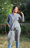 Ethnic Printed Sequins Work Pure Cotton Kurti