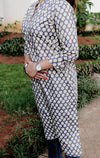 Ethnic Printed Sequins Work Pure Cotton Kurti