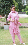 Mirror Work Floral Printed Pure Cotton Suit Set with Dupatta