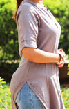 Solid grey colour textured long Kurti