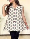 Ajrakh Kiara A-line Short Kurti with Mirror Work