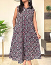 Ajrakh Kiara A-line Long Kurti with Mirror Work