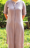 Solid grey colour textured long Kurti