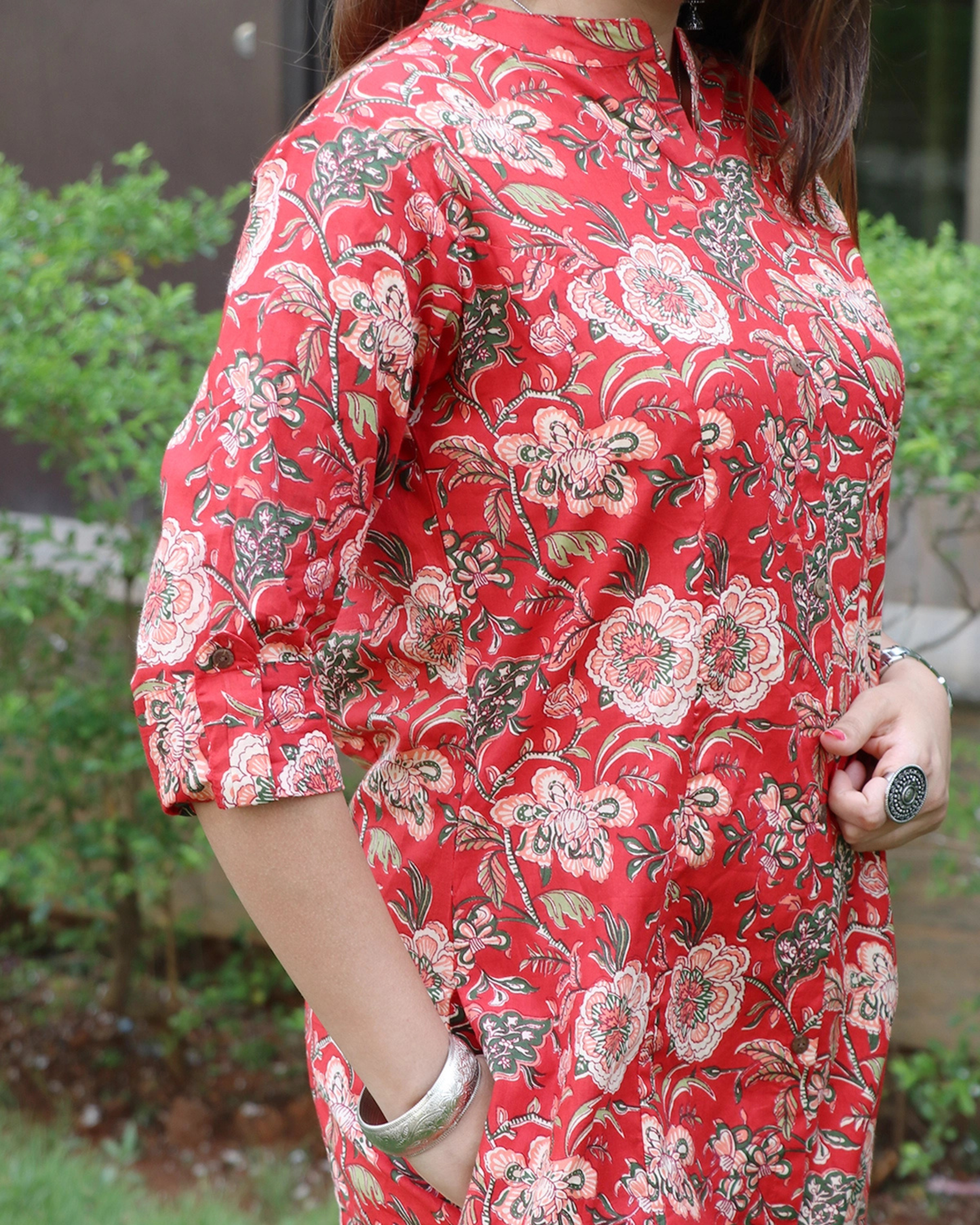 Red Premium Jaipuri Cotton Co-ord Set