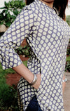 Ethnic Printed Sequins Work Pure Cotton Kurti