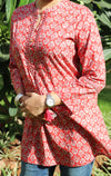 Ethnic Printed Mirror Work Pure Cotton Kurti
