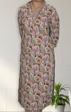 Mirror Work Floral Printed Pure Cotton Kurti set