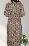 Mirror Work Floral Printed Pure Cotton Kurti set
