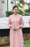 Ethnic Printed Sequins Work Pure Cotton Kurti