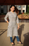 Ethnic Printed Sequins Work Pure Cotton Kurti