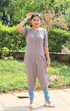 Solid grey colour textured long Kurti