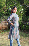 Ethnic Printed Sequins Work Pure Cotton Kurti